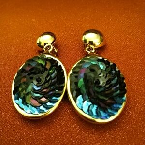 Vintage Elegant Gold and Multicolor Clip On Earrings